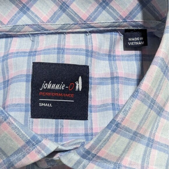 Johnnie-O Shirt Mens Size Small‎ Blue Button Up Performance stretch breathable - Picture 8 of 13